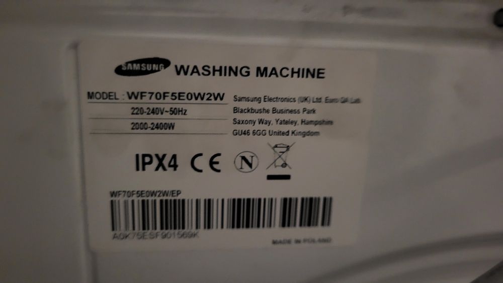 Maquina lavar roupa samsung para peças WF70F5E0W2W