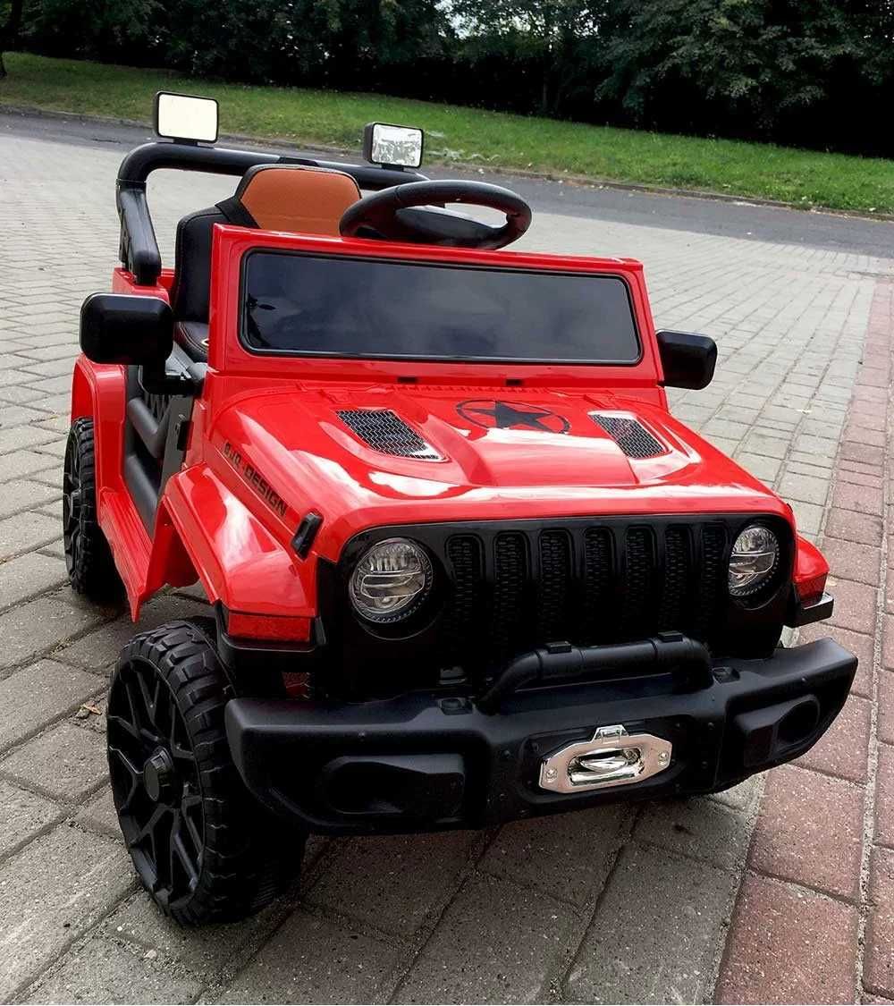 Auto na akumulator dla dziecka Dżip 4×4 skóra pilot, Amortyzatory