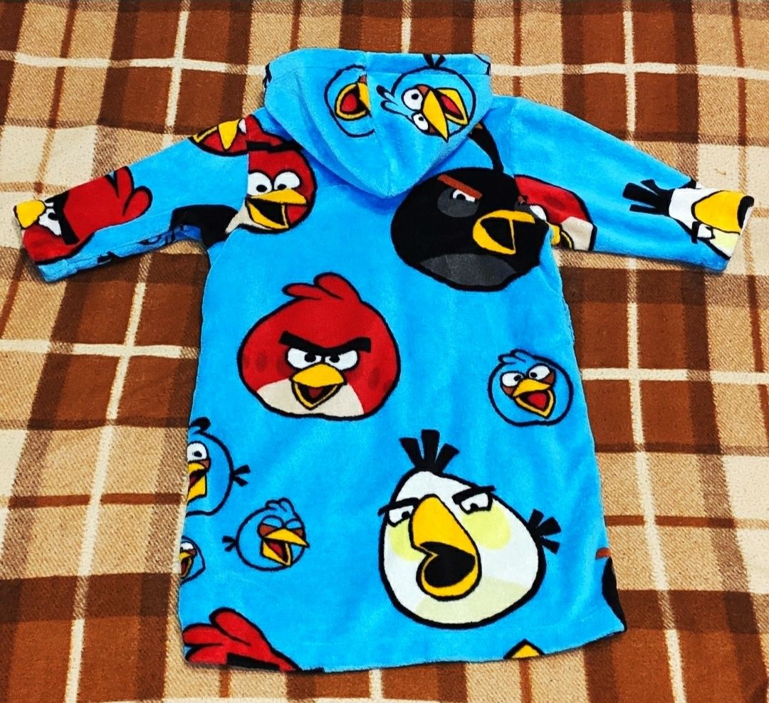халат банный детский для любителей Angry Birds