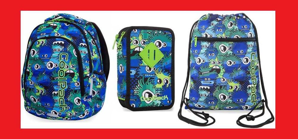 COOLPACK - 3w1 firmowy Plecak, Piórnik, Worek WF. Mega zestaw szkolny.