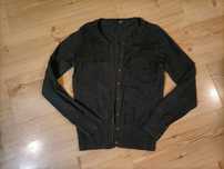 Damski czarny rozpinany sweterek swetr sweter r. S M