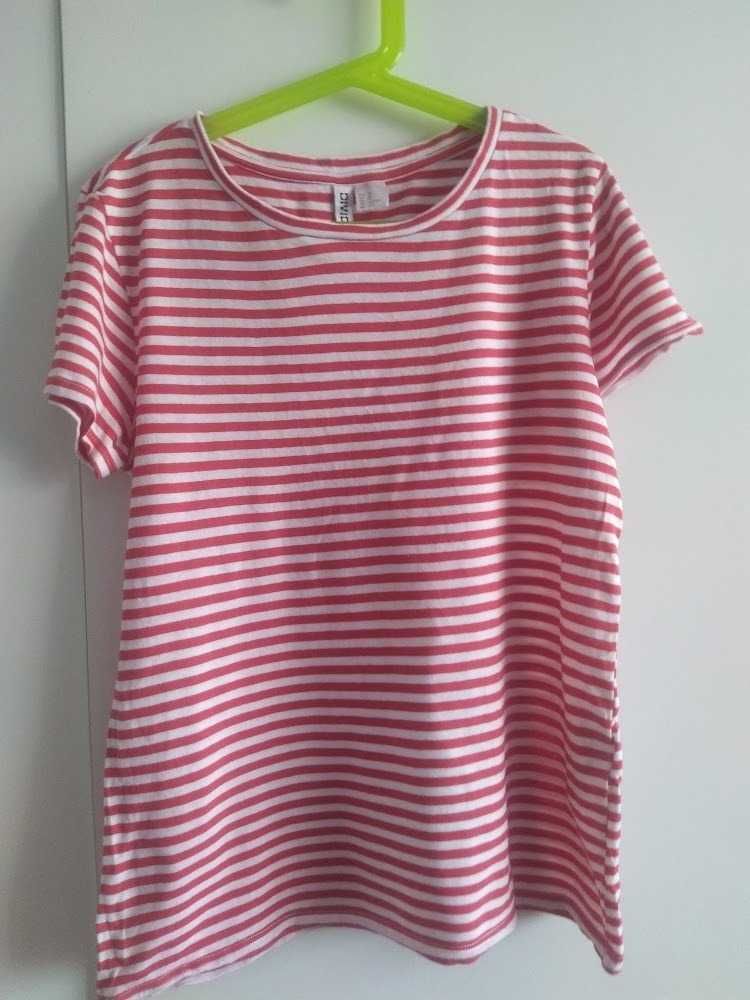 H&M koszulka t-shirt w paski XS S