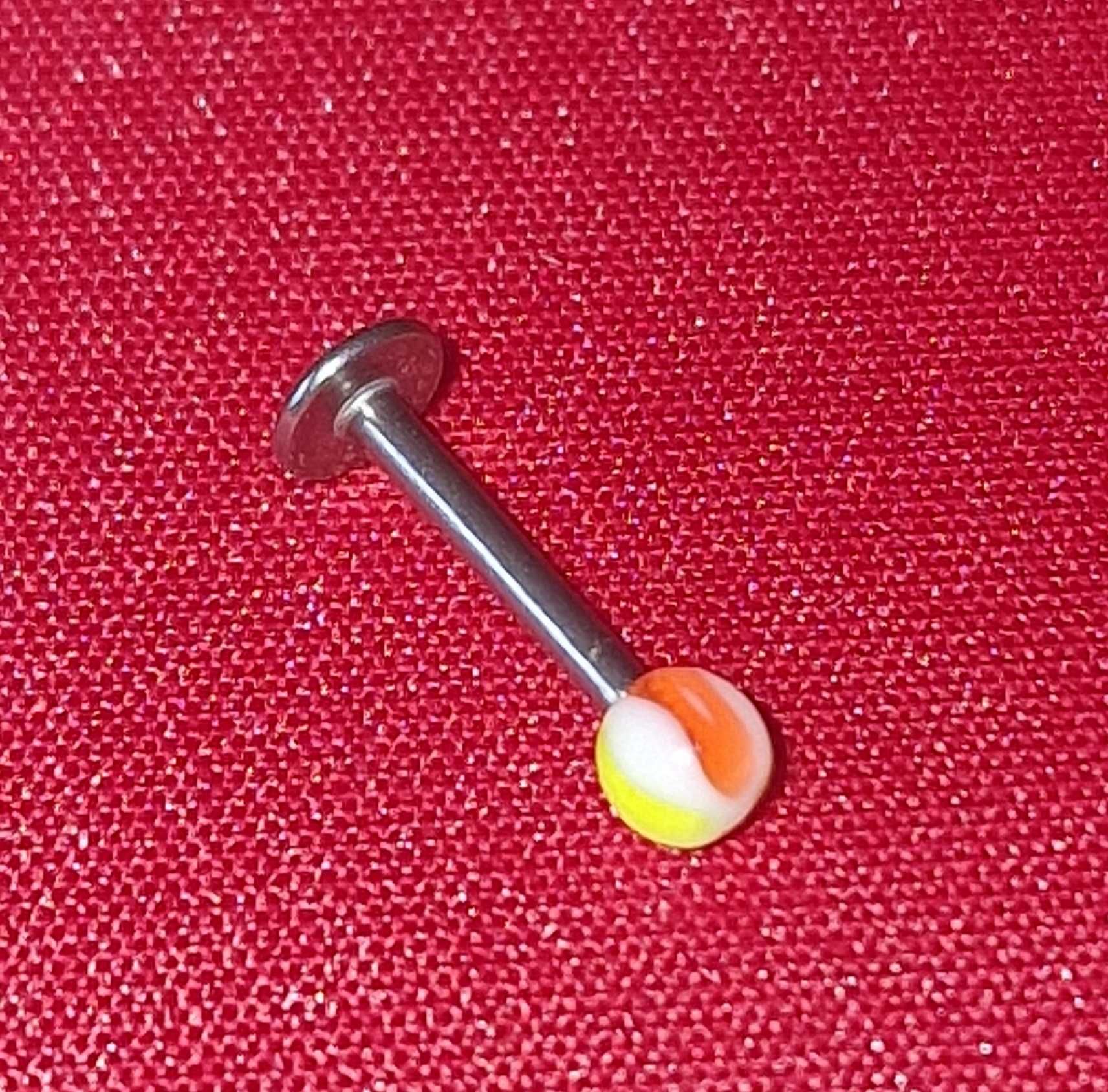 Labret klasyczny 12 mm / 1 mm z kulką 3 mm, tytan piercing
