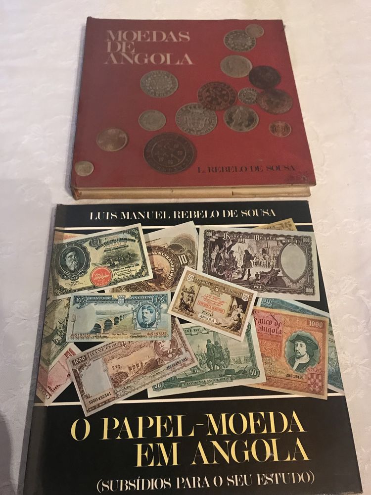 Livros sobre  notas e moedas de  Angola de L M Rebelo de Sousa