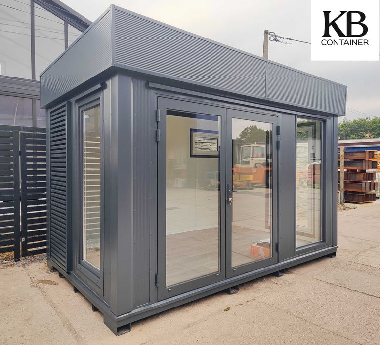 Kontener biurowy / Małe przeszklone biuro 4,0 x 2,5 m z dostawą