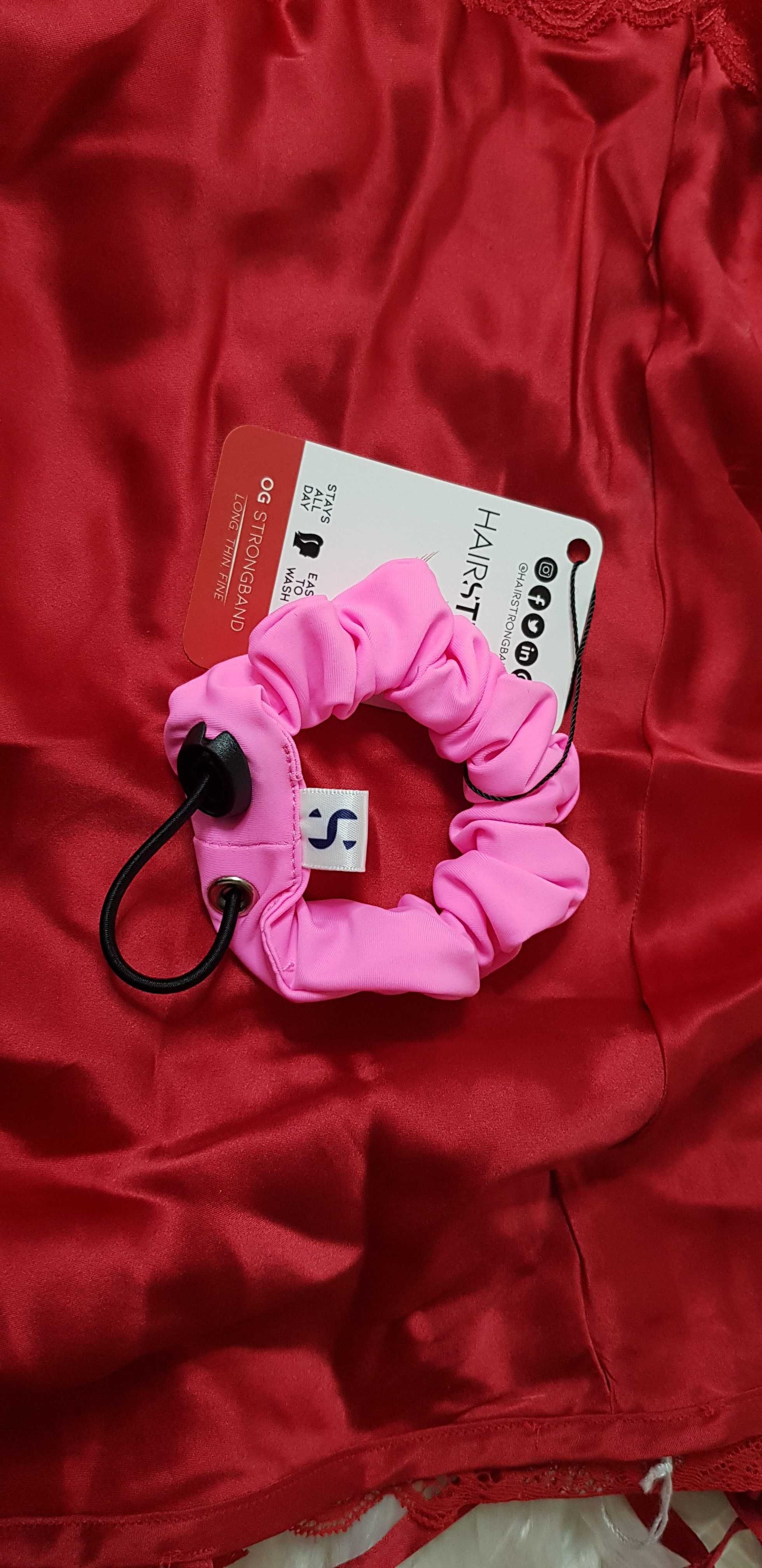 Nowa Strongband sportowa scrunchie original różowa gumka do włosów