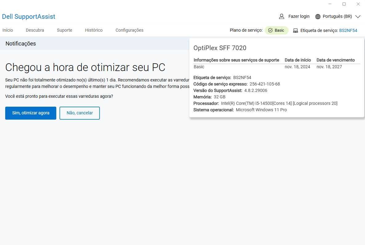 Torre Dell Optiplex SFF 7020 / i5-14500/32GB/512GB SSD NVMe)