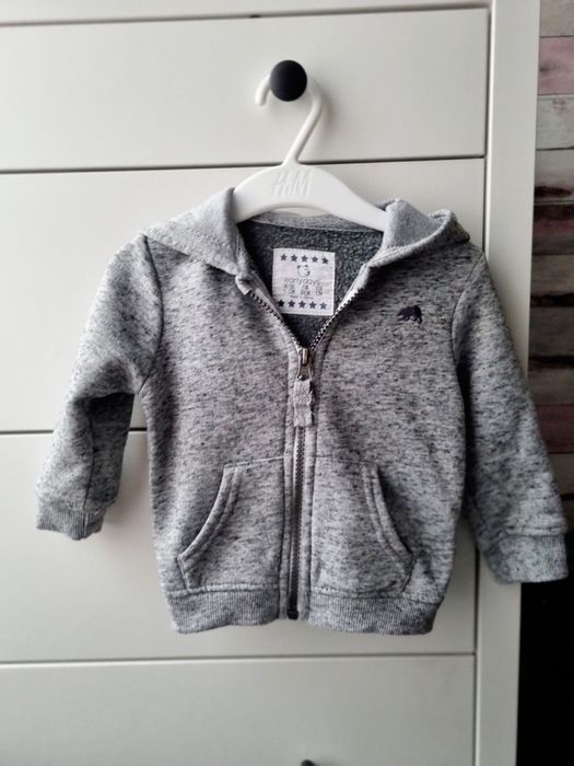 Bluza z kapturem szara na zamek 80