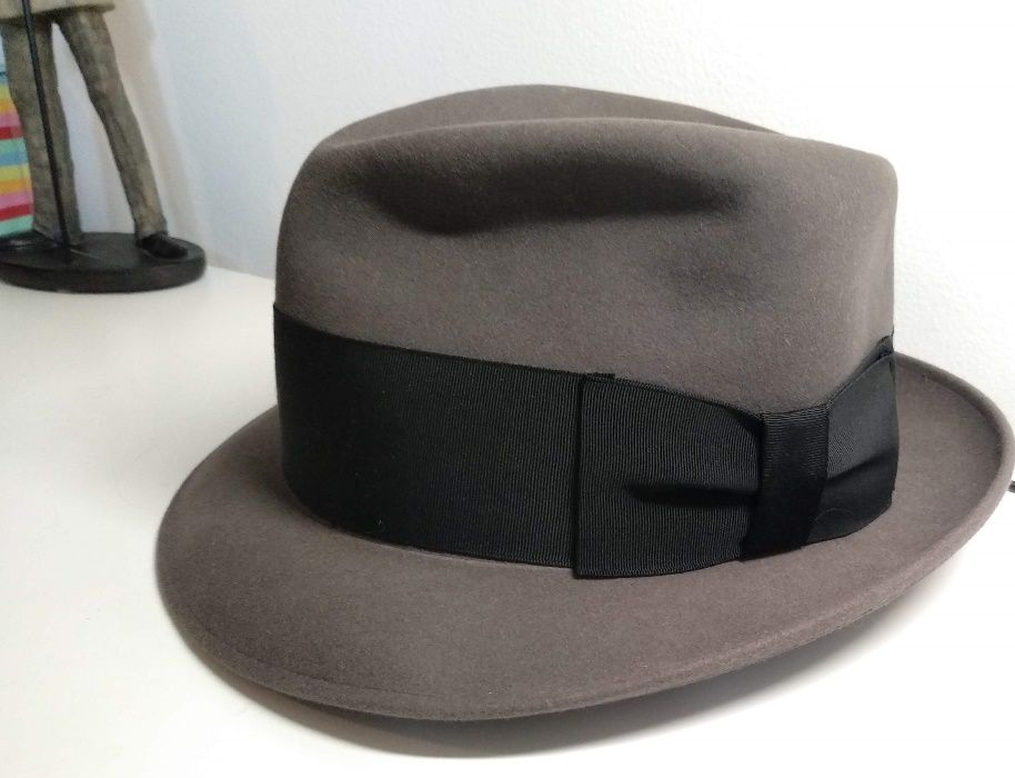 Vintage Chapéu Fedora Knox Fifth Av. tamanho 6 7/8 (56cm) - impecável