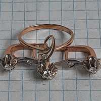 Комплект серьги и перстень с бриллиантами