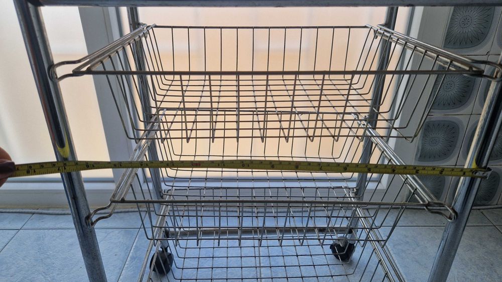 Carrinho de suporte doméstico com rodas, 3 gavetas