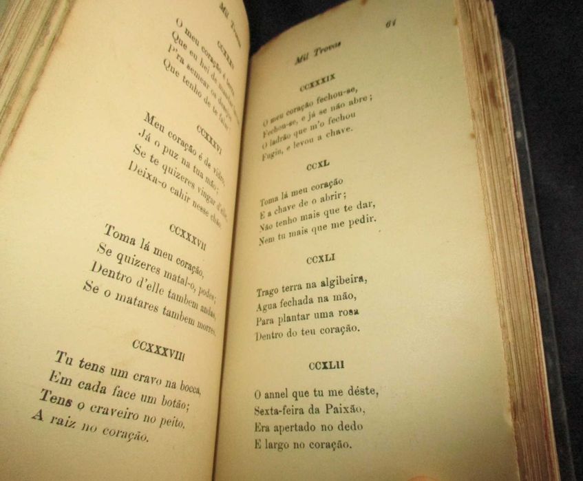 Livro Mil Trovas Populares Portuguezas Agostinho de Campos 1903