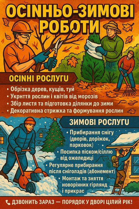 Обслуговування двору / Садівник / Догляд за подвірʼям ЧЕРНІВЦІ—ОБЛАСТЬ