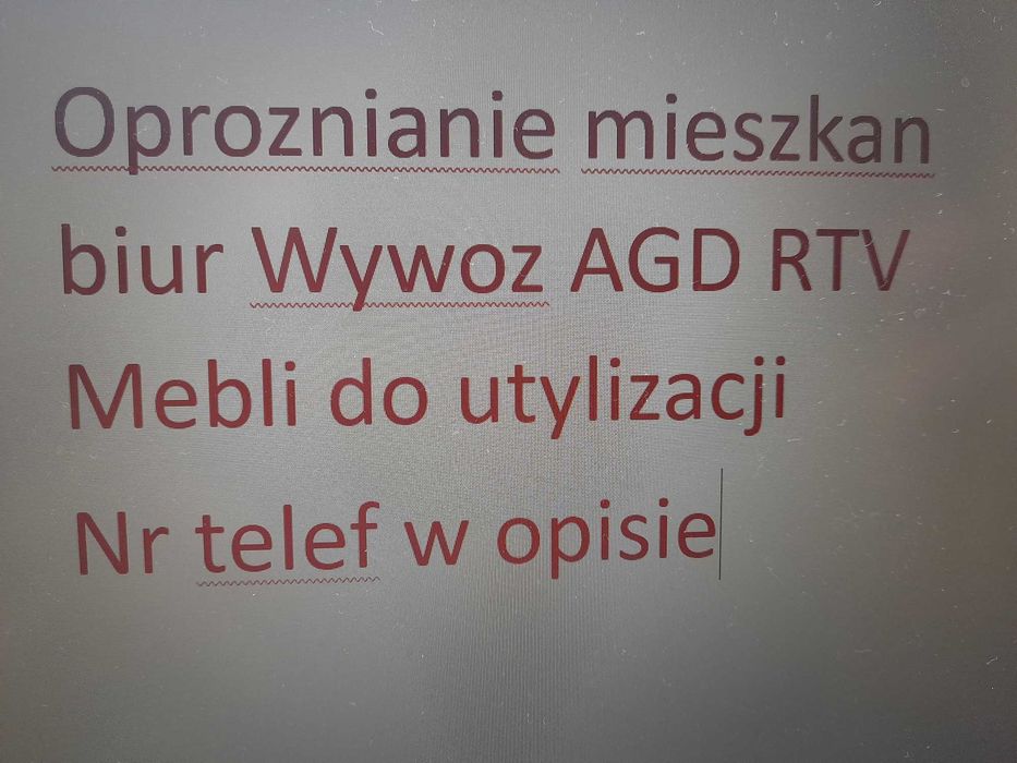 Oproznianie mieszkan biur Wywoz AGD RTV Mebli utylizacjia Myslowice