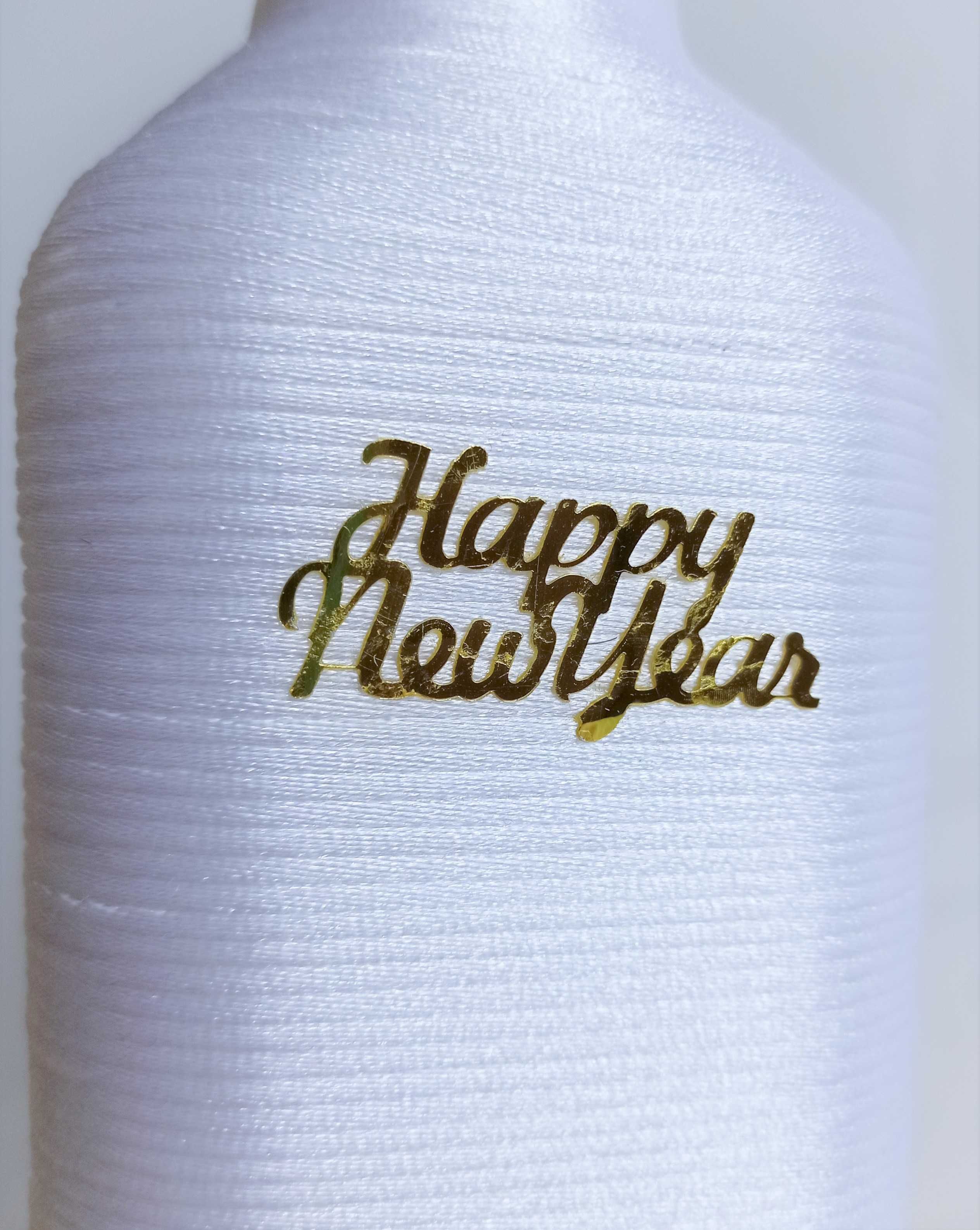 Butelka ręcznie zdobiona Happy New Year 1L