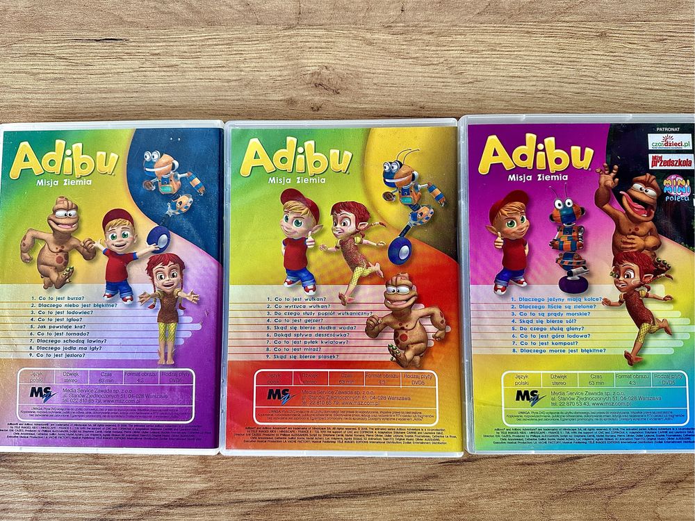 Adibu 5 płyt DVD bajka dla dzieci edukacyjna