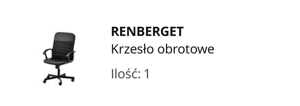 IKEA czarne krzesło obrotowe, fotel biurowy, do biurka.