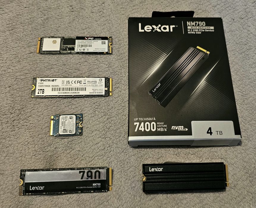 SSD M.2 256Gb,2Tb,4Tb (Lexar NM790,ADATA SX8200 Pro,Kioxia)