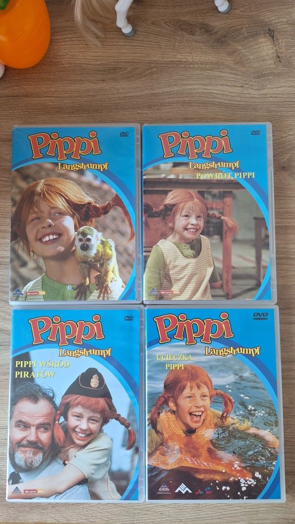 Pippi Langstrumpf 4 płyty dvd ucieczka, piraci wśród piratów, powrót