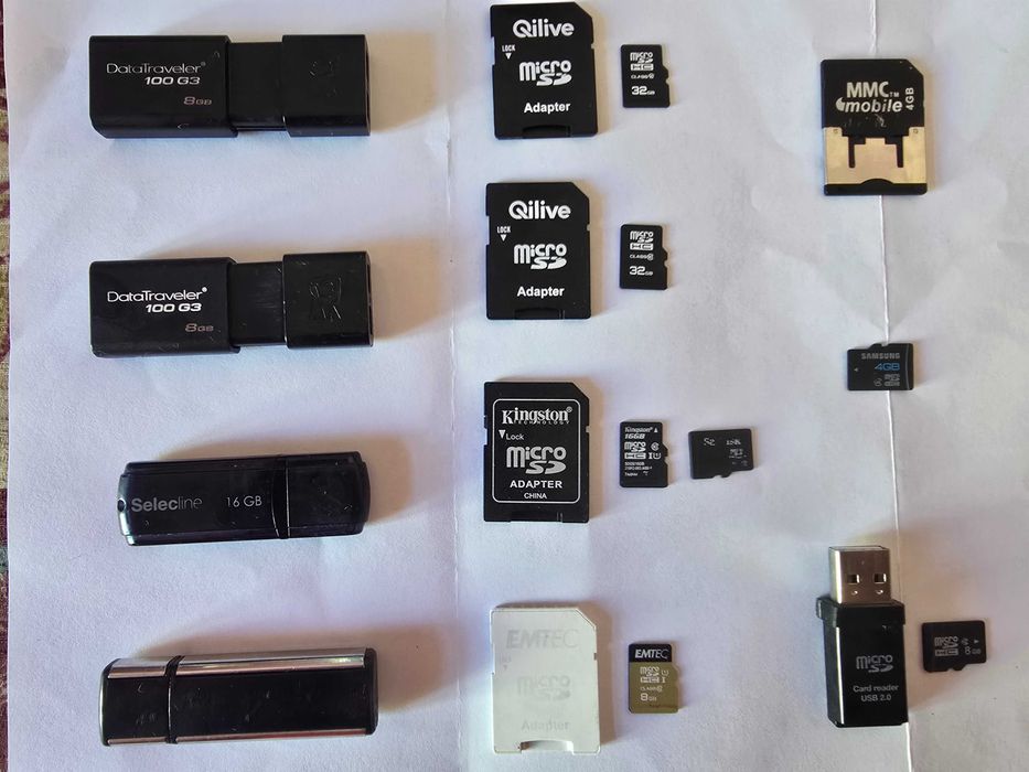 Cartões de memoria e pens Usb Usadas Como novas
