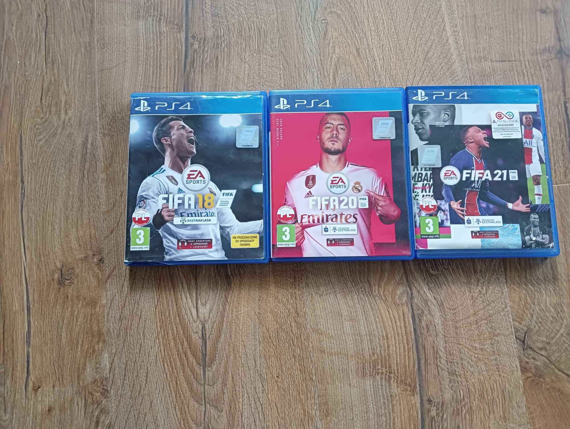 3 gry na PS4 FIFA 18 FIFA 20 i FIFA 21