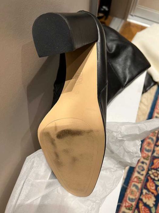 POBUDZAJĄ ZMYSŁY kozaki MUSZKIETERKI do połowy uda na klocku ZARA 40