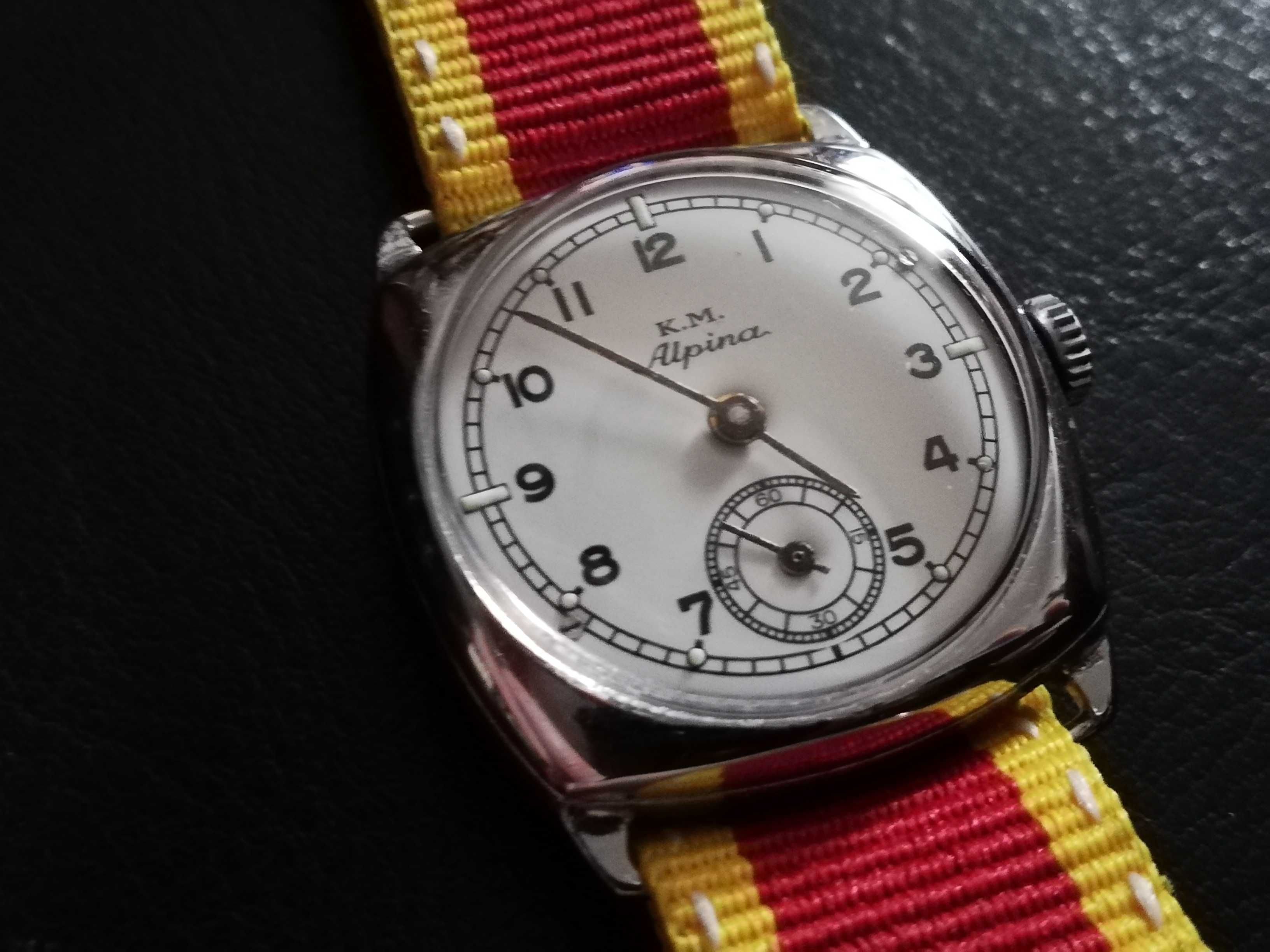 Sprzedam unikatowy zegarek lata 40te Alpina K. M. cal 615 po renowacji