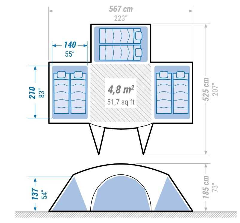 Com OFERTA Mesa | Tenda campismo arpenaz 6.3 - 6 pessoas - 3 quartos