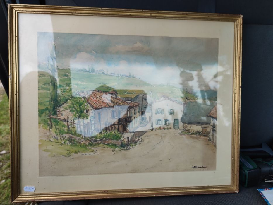 Obraz akwarela 'Wioska' Francja
