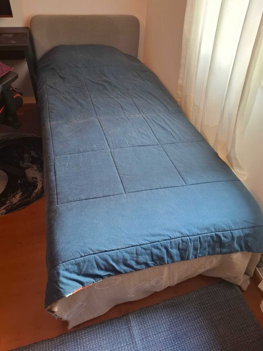 Cama slattum + colchão vesteroy