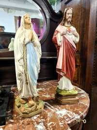 Stary ładny komplet Figurki  M. Boża. I P. Jezus.