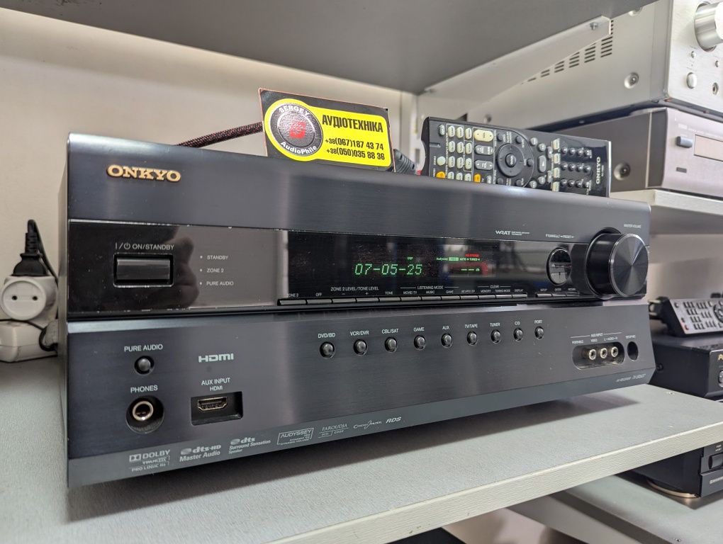 7.2 AV-ресивер Onkyo TX-SR607. HDMI, WRAT. Вес 11 кг.