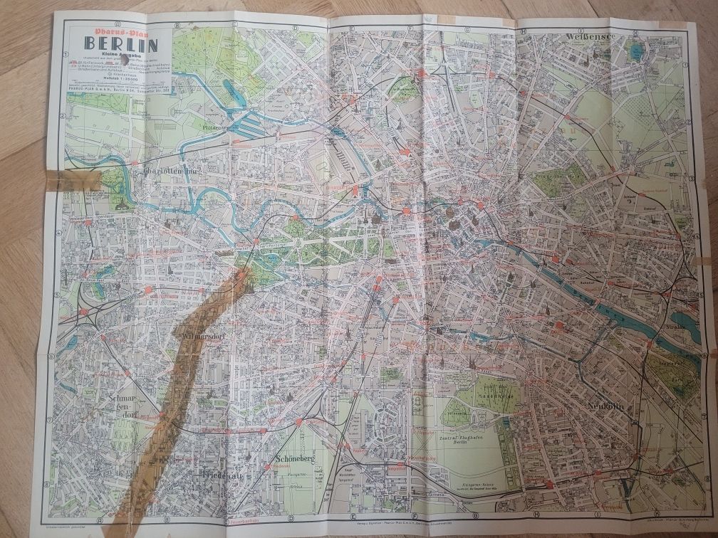 1:25 000 Mapa Centrum Berlina 1941 - 47/60 cm