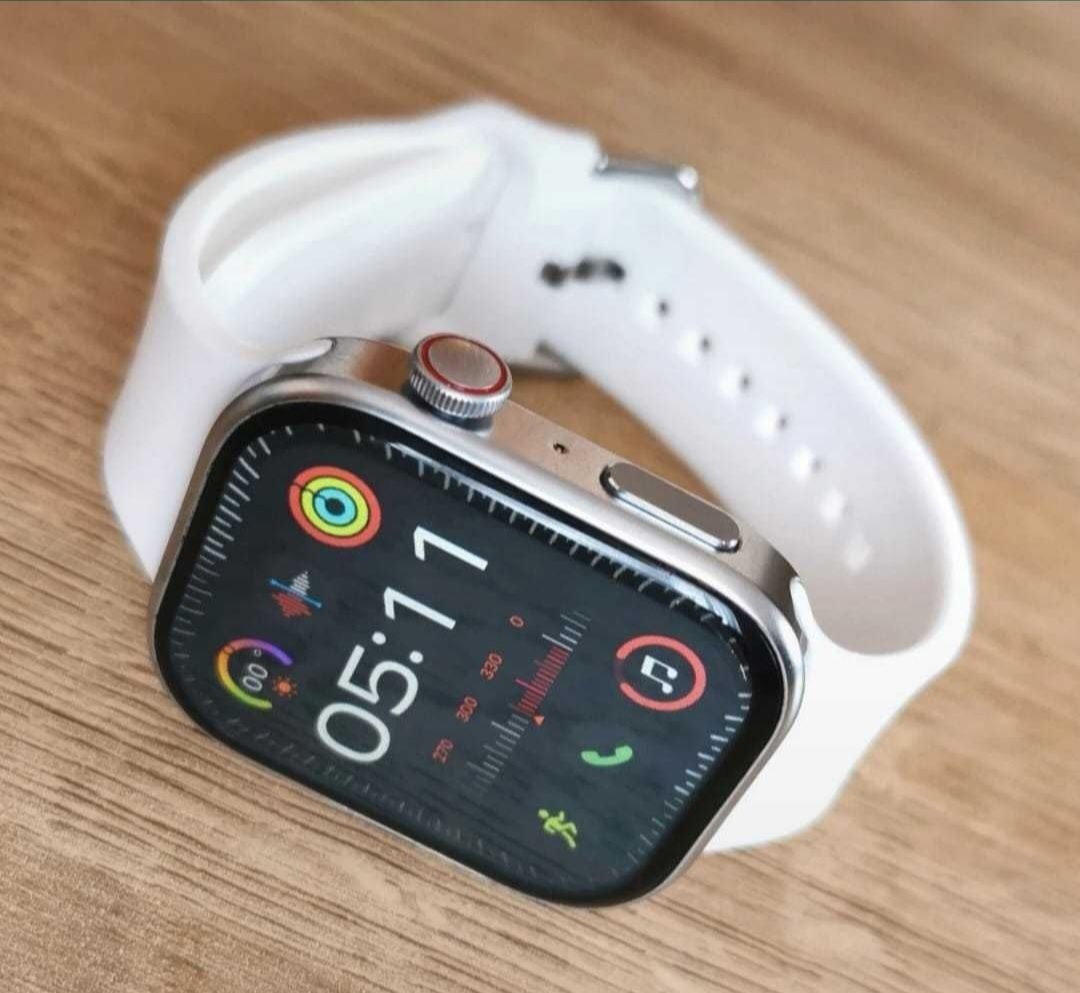 Smartwatch srebrny, komplet watch 9
