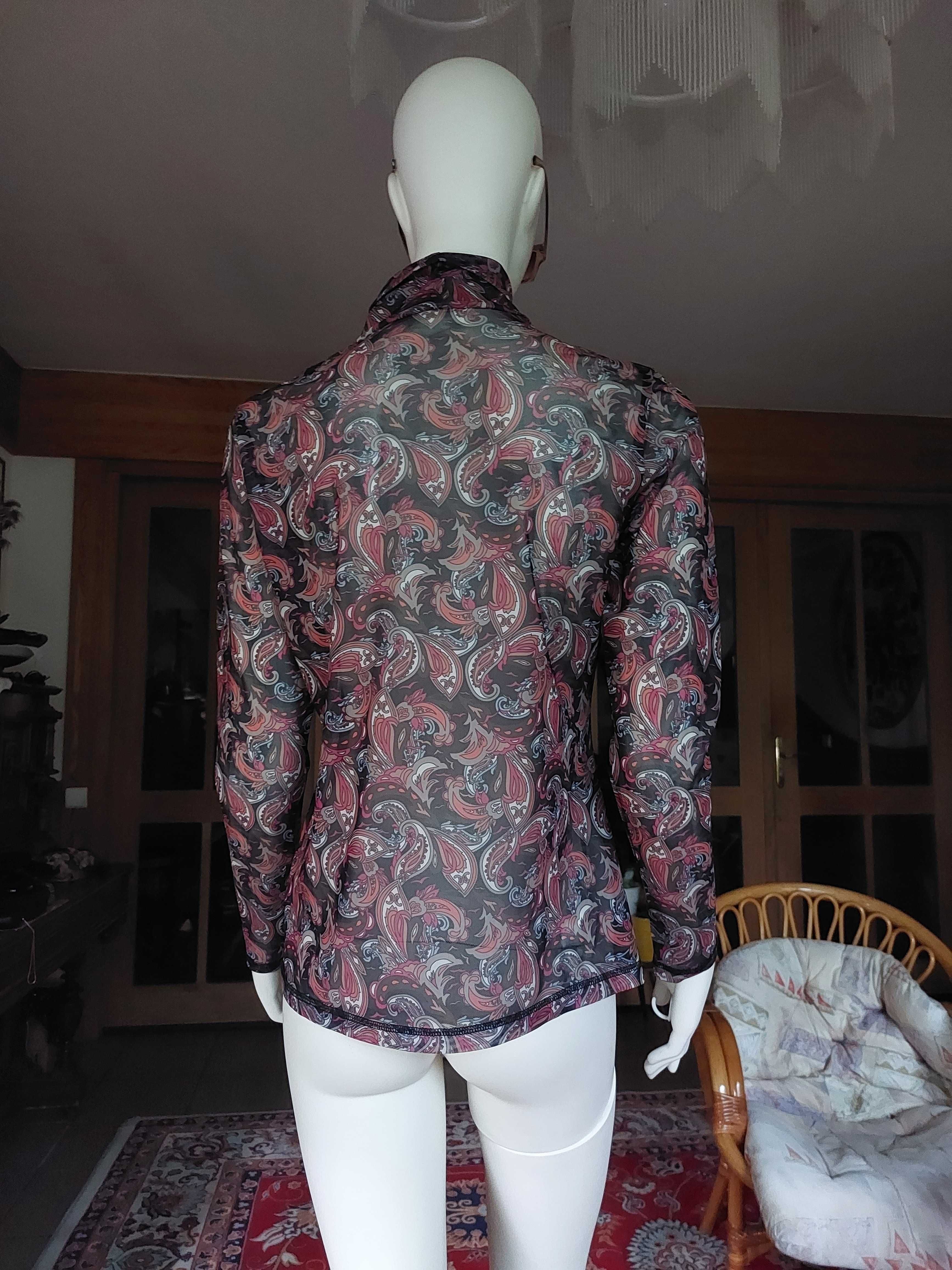 półprzezroczysty golf mesh B. Copenhagen orientalny Paisley siateczka