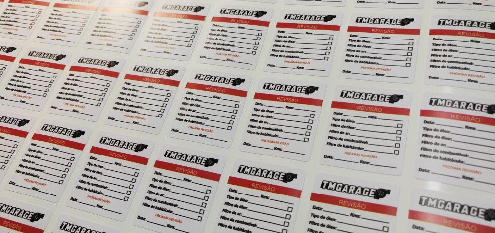 Etiquetas de revisão autocolantes