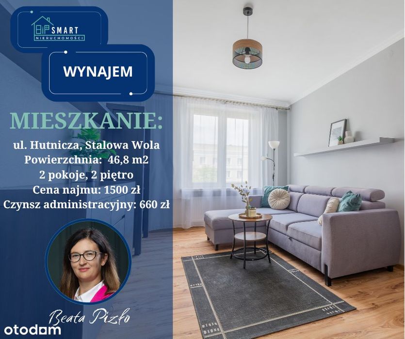 Mieszkanie na wynajem, 2 pokoje, 2 piętro, ul. Hutnicza