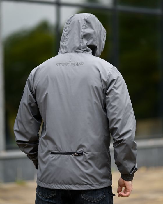 Ветровка Stone Island Плащевка Stone Island Курта Стон Исланд Серая