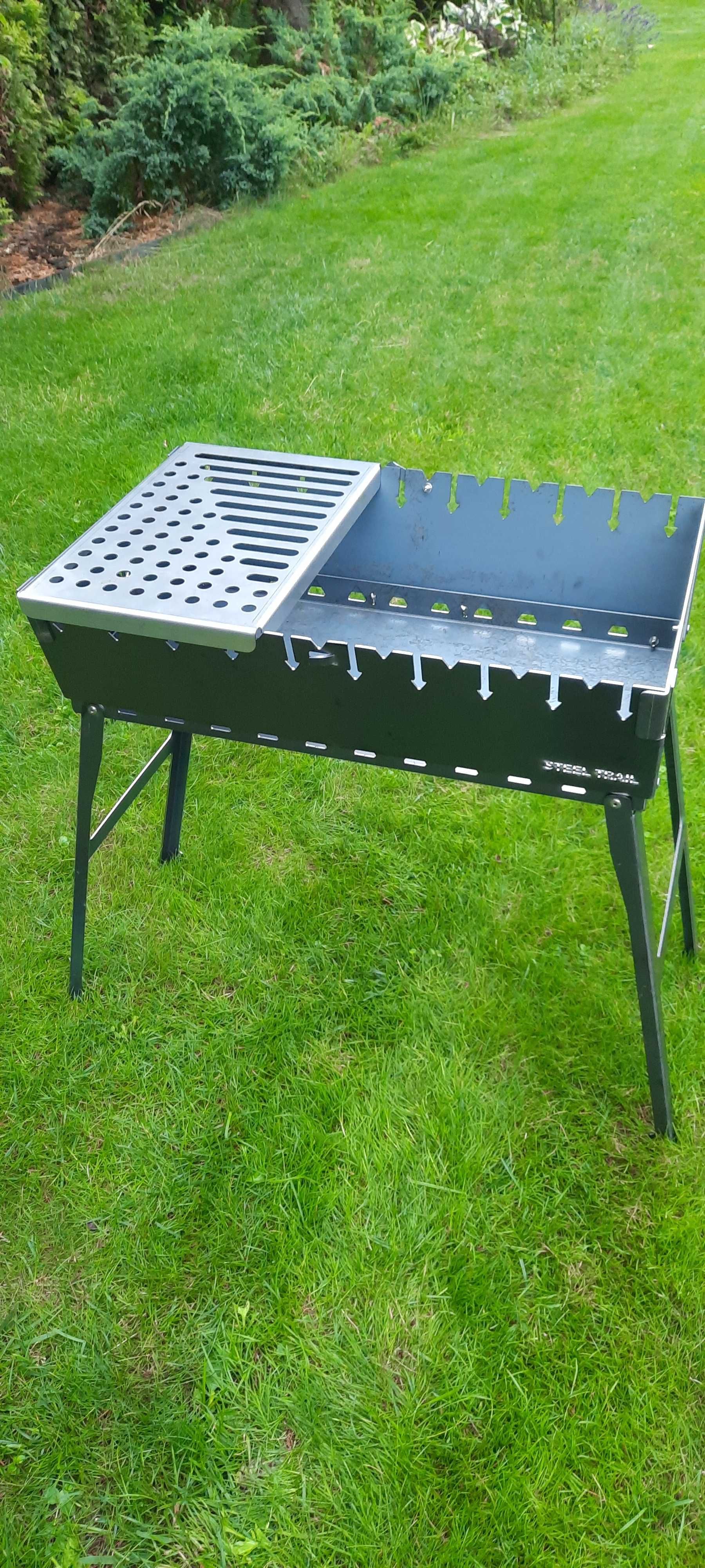 Grill Mangal składany - walizka - Mocny stal 2mm na 9/10 szampurów
