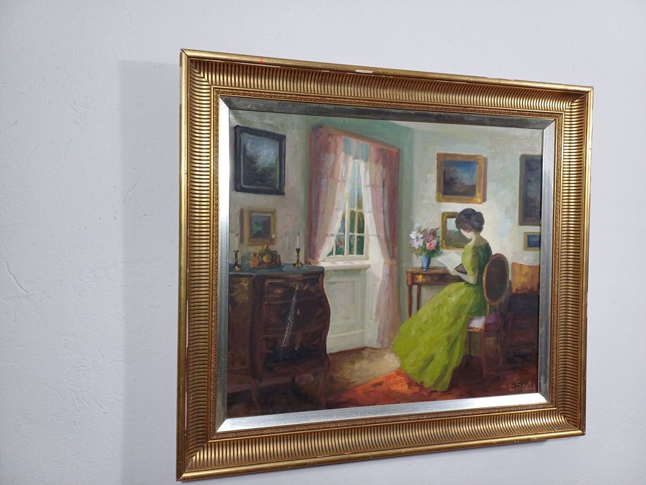 Stary obraz na płótnie Edith Gert .