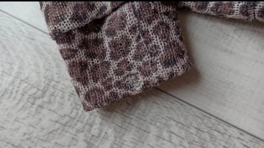 bluza z kapturem siateczkowa siatka ze wzorem w panterkę XS