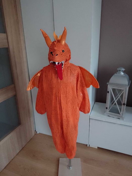 NOWY strój karnawałowy SMOKA DINOZAURA WAWELSKI kostium 122/128 (3)