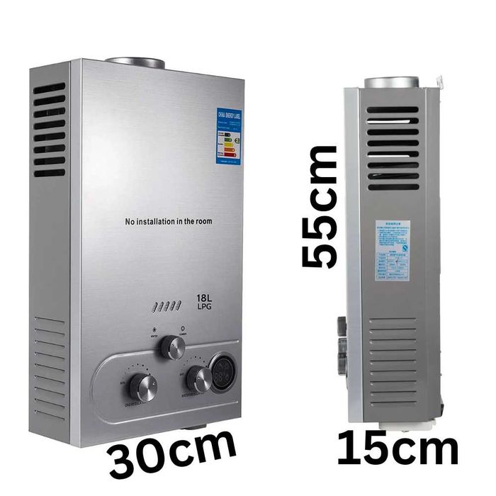 Bojler Gazowy Podgrzewacz WODY Przepływowy 8L 16kW Piecyk Kempingowy