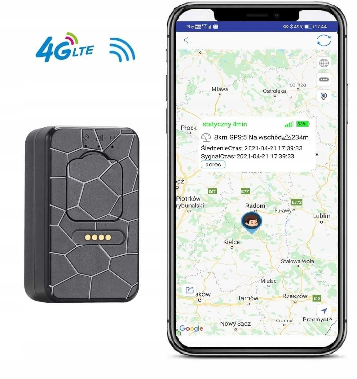 Lokalizator GPS 4G LTE 25 dni magnes podsłuch mini