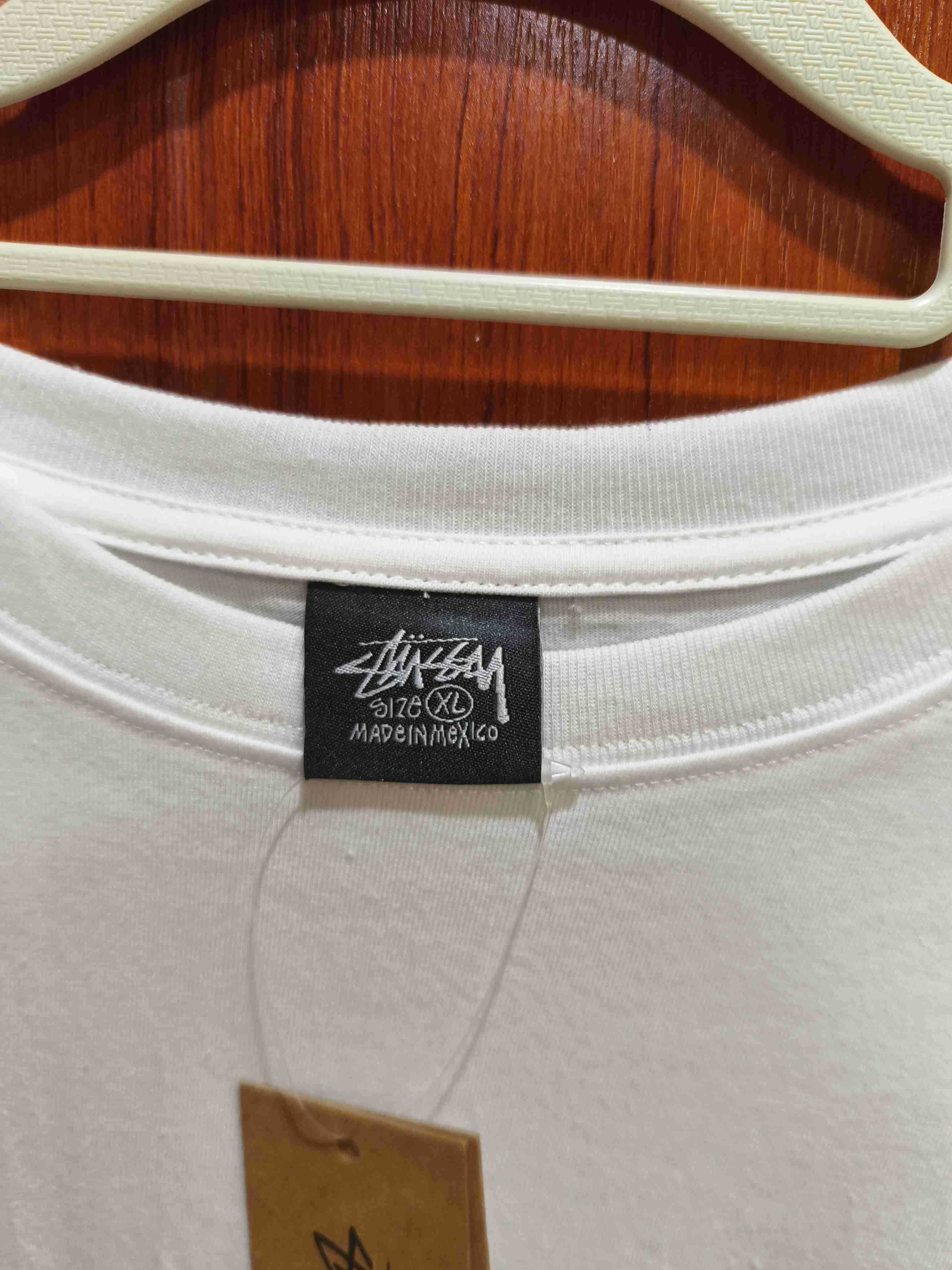 Stussy Męska Biała Koszulka z Nadrukiem Rozmiar XL