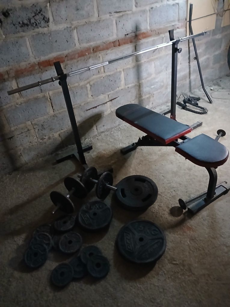 Sprzęt na siłownię +130kg obciążenia