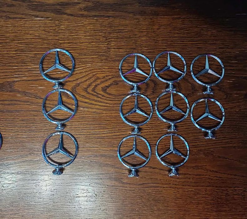 emblemat znaczek na maske celownik gwiazda mercedes benz W108 W109 W110 W111 W112 PONTON w186 w188 w189 E112 W113 W123 W201 W124 W126 C220 W114 W115 w120 w121 w105 w180 w128 W116 badge hood emblem