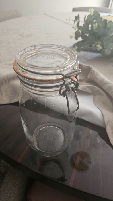 Frasco hermético de vidro