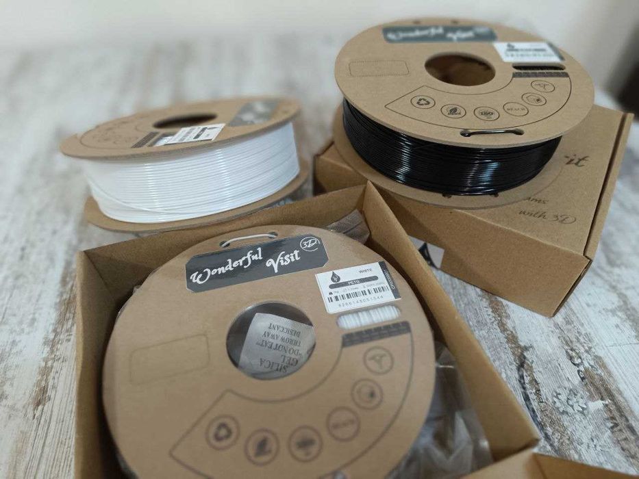 Пластик для 3D друку  Plastic PETG 3д друк WHITE/BLACK Преміум якість