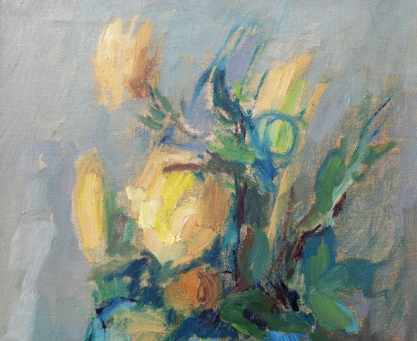 Martwa natura z różami, Jerzy Luczak-Szewczyk, poł. XX w.